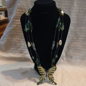Elegant Green Butterfly Necklace